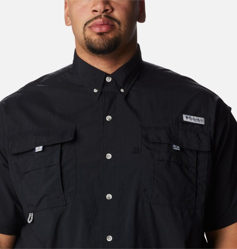 Men's Columbia PFG Bahama II Short Sleeve Shirts Black | Plus Size CA-T56CA